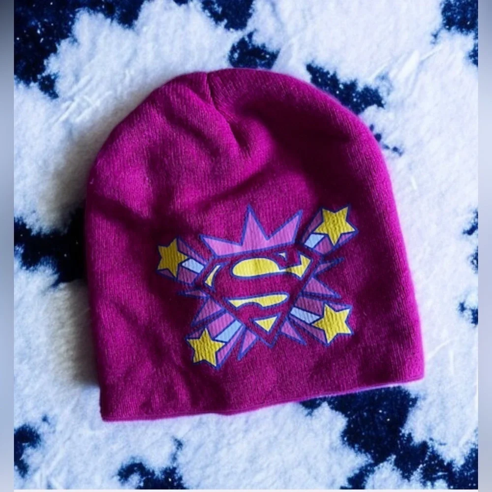 Súper Girl Pink Beanie (Pre-Owned) winter Hat